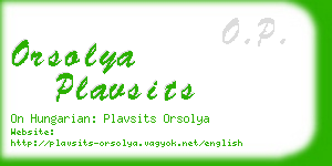 orsolya plavsits business card